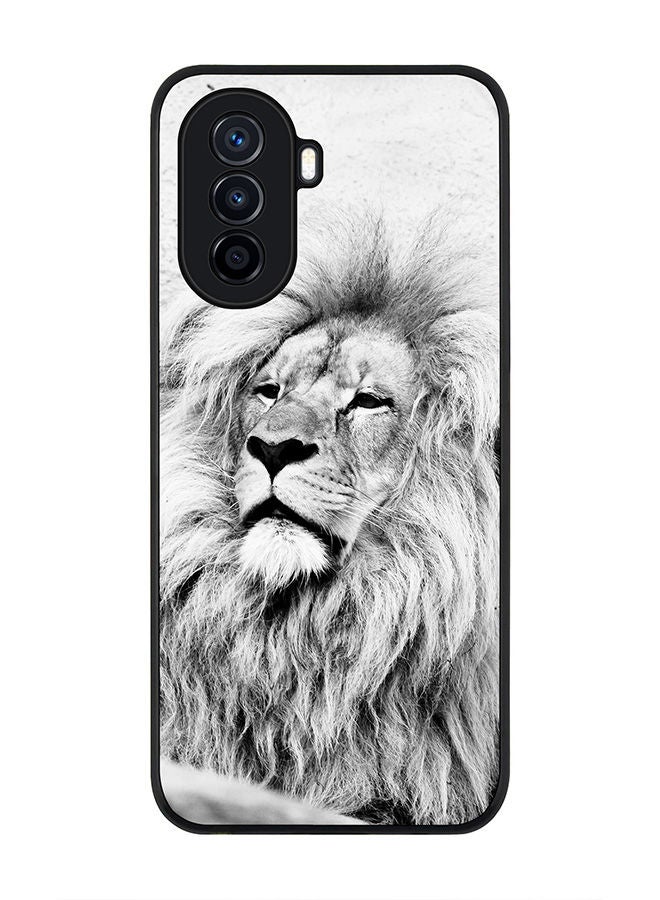 Stylizedd Rugged Black edge case for Huawei Nova Y70  Slim fit Soft Case Flexible Rubber Edges Anti Drop TPU Gel Thin Cover - Wise Lion - Image 1