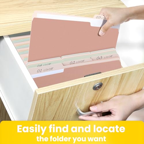 SUNEE File Folders Letter Size Pastel Colors, 100 Pack Manilla Folders 8.5 x 11 1/3-Cut Tabs, Colored File Folders Office Home School for Documents Files Paper - Image 5