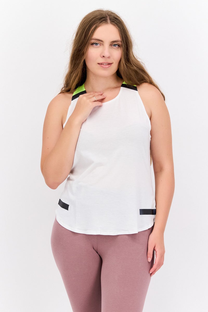 Brooks Women Sportswear Fit Sleeveless Running Top, White Combo - Image 1