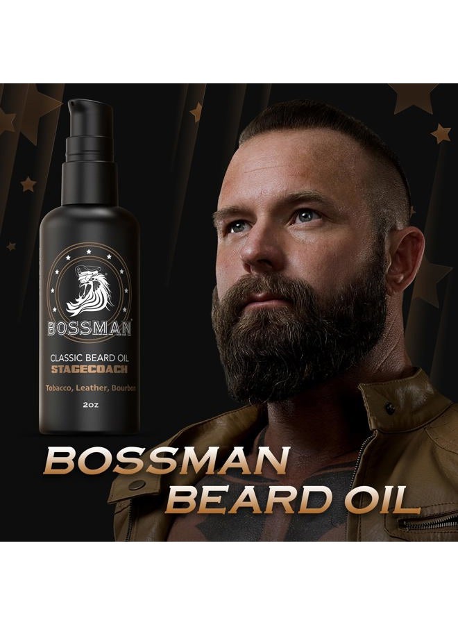 bossman Organic Mustache & Beard Oil for Men, 2 oz – Natural Beard Moisturizer with Jojoba, Argan & Avocado Oils (Stagecoach Scent) - Image 3