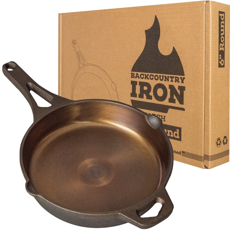 Backcountry Iron Backcountry Iron 6 Inch Smooth Wasatch PreSeasoned Round Cast Iron Skillet 