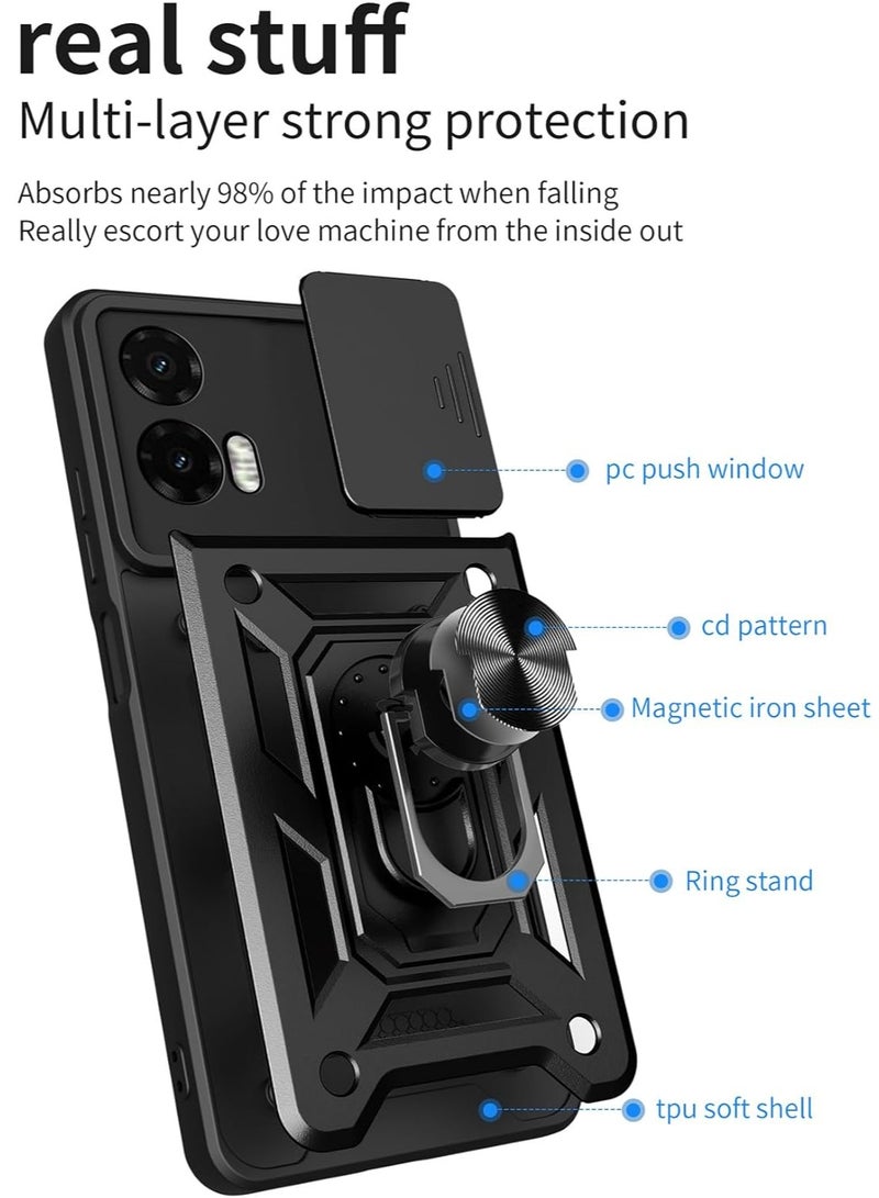 Phone Cover for Motorola Moto G35 with Slide Camera Cover Protective Phone Case with Magnetic Car Mount Holder - view 5