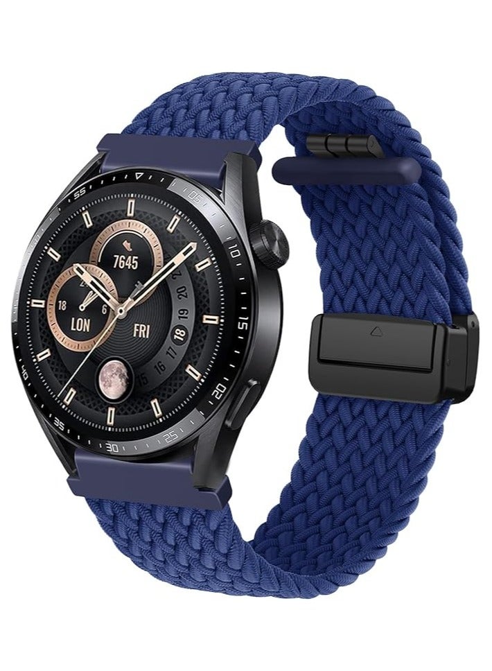 22mm Magnetic Band for Samsung Galaxy Watch 3 45mm/Watch 46mm/Gear S3/Huawei watch GT4 GT3 46MM/Huawei Watch 3/4/GT2E/GT2 Pro/GT GT2 46MM/Amazfit GTR 4/3/3Pro/2/2e, Stretchy Braided Nylon Sport Strap - Image 1