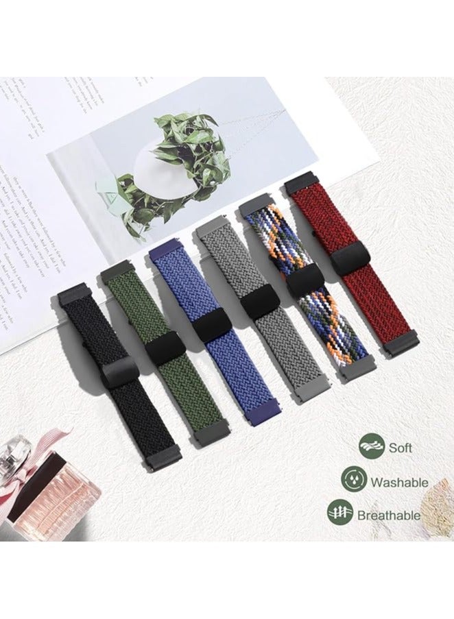 22mm Magnetic Band for Samsung Galaxy Watch 3 45mm/Watch 46mm/Gear S3/Huawei watch GT4 GT3 46MM/Huawei Watch 3/4/GT2E/GT2 Pro/GT GT2 46MM/Amazfit GTR 4/3/3Pro/2/2e, Stretchy Braided Nylon Sport Strap - Image 4