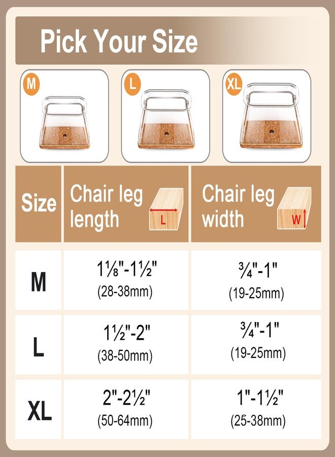 TOMHUA 28Pcs Chair Leg Floor Protectors Rectangle for Hardwood Floors Silicone Caps Covers Felt Furniture Pads Clear Chair Sliders, Protect The Floor from Scratches(Fit:L 1.5"-2",W 0.75"-1") - Image 3