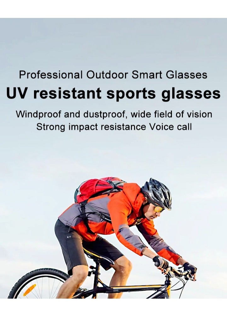 جولف لينك نظارات G02 الذكية للرجال خفيفة الوزن 36.9 جرامًا مع خاصية تقليل الضوضاء ومضادة للتعرق IP65 ومناسبة للرياضة الخارجية ومقاومة للأشعة فوق البنفسجية ونظارات شمسية رياضية باللون الأصفر - Image 2