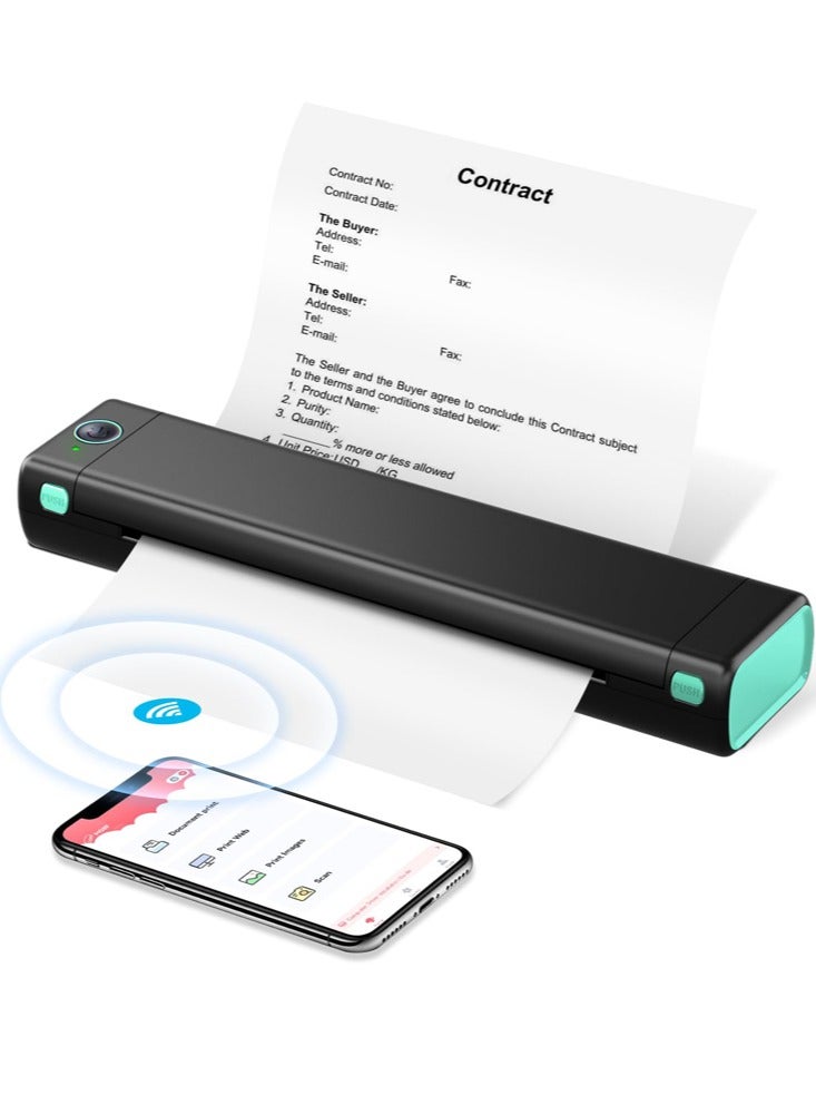 فوميمو طابعة حرارية محمولة للسفر M08F Letter بلوتوث بدون حبر متنقلة متوافقة مع هاتف Android iOS والكمبيوتر المحمول تدعم ورق A4 مقاس 8.26 بوصة × 11.69 بوصة - Image 1