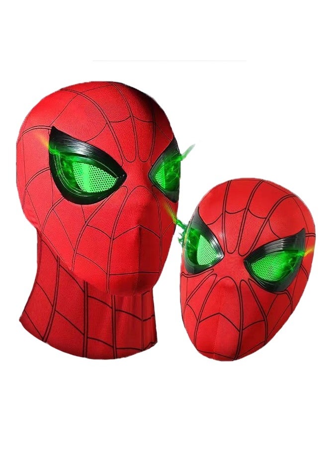 Spider-Man Mask,Superhero Spider-Man Helmet Mask with Moving Eyes and Fluorescent Electric Eyes,Hero Cosplay Mask for kids Adult