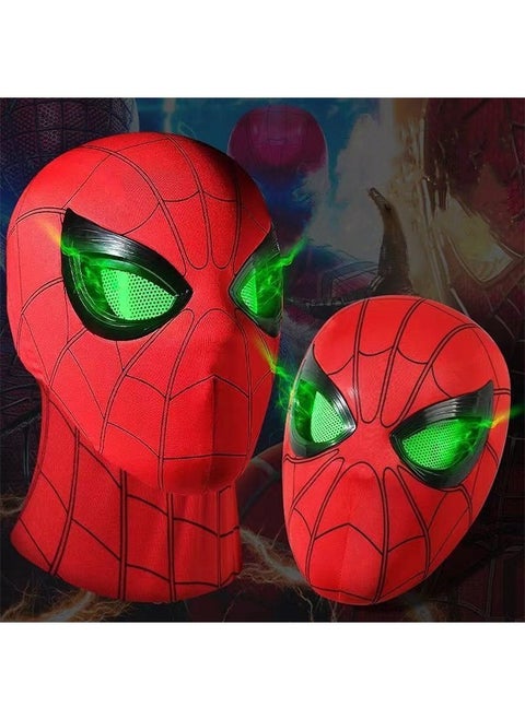 Spider-Man Mask,Superhero Spider-Man Helmet Mask with Moving Eyes and Fluorescent Electric Eyes,Hero Cosplay Mask for kids Adult
