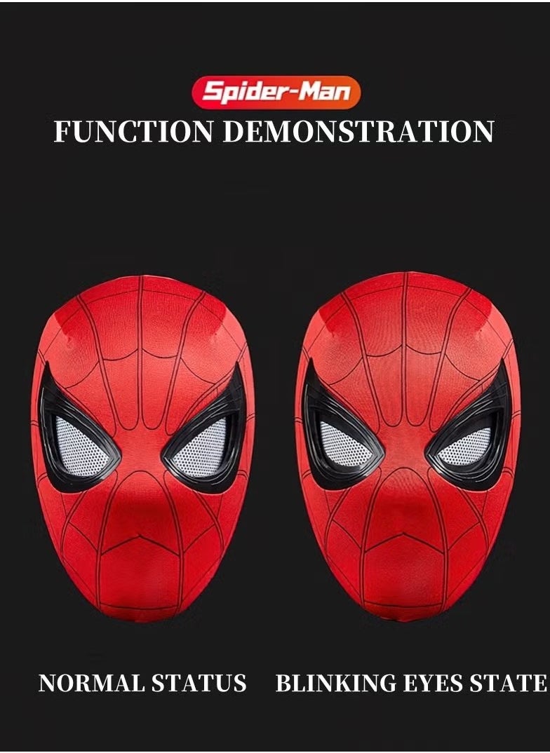 Spider-Man Mask,Superhero Spider-Man Helmet Mask with Moving Eyes and Fluorescent Electric Eyes,Hero Cosplay Mask for kids Adult