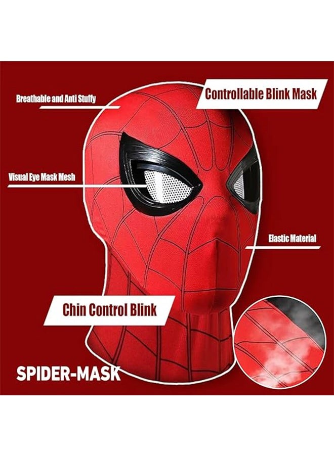 Spider-Man Mask,Superhero Spider-Man Helmet Mask with Moving Eyes and Fluorescent Electric Eyes,Hero Cosplay Mask for kids Adult