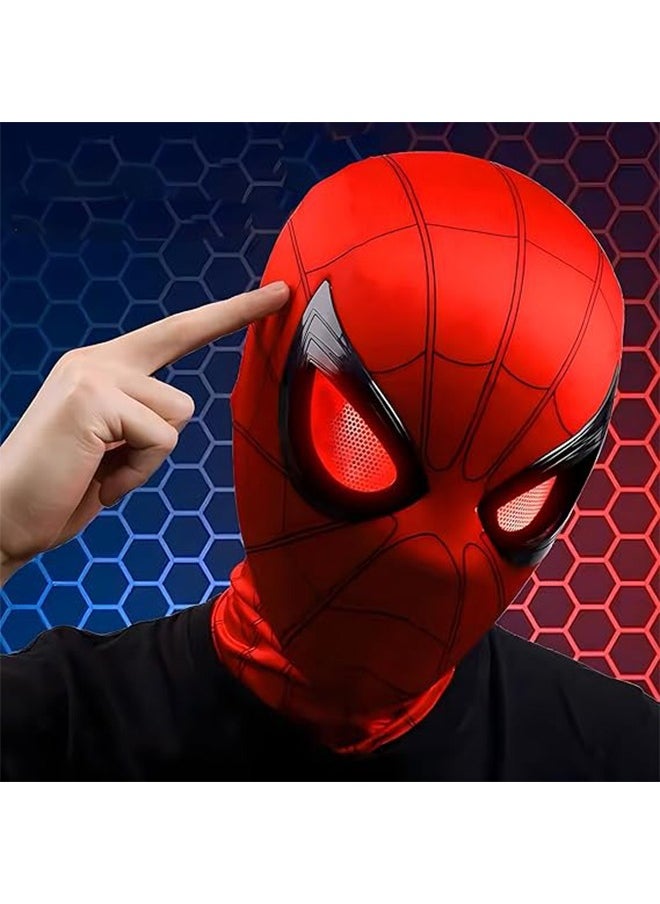 Spider-Man Mask,Superhero Spider-Man Helmet Mask with Moving Eyes and Fluorescent Electric Eyes,Hero Cosplay Mask for kids Adult