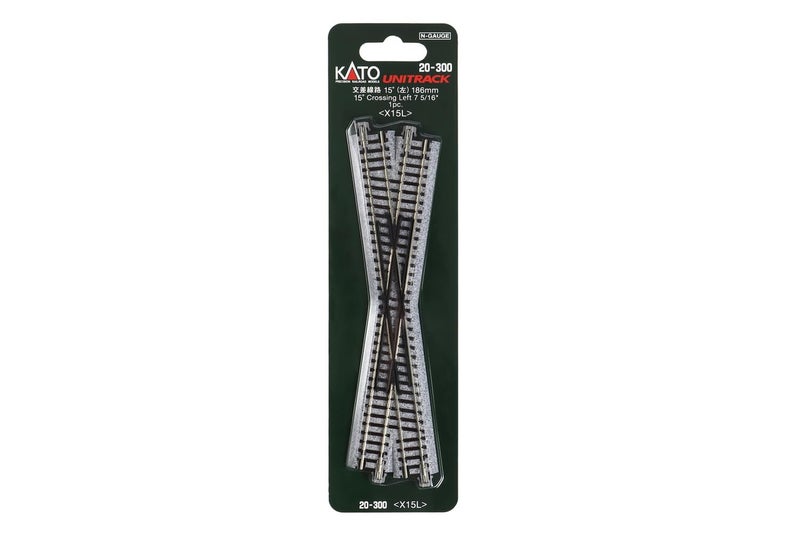 Kato USA Inc. N 186mm 7-5/16 15-Degree Left-Hand Crossing KAT20300 N Track - Image 3