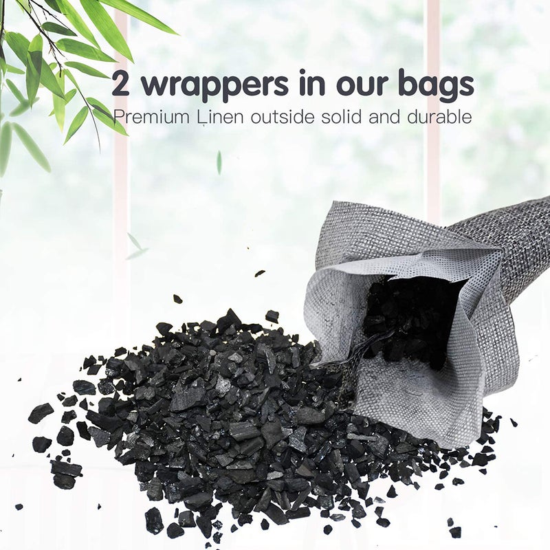 2 Pack 75g Bamboo Charcoal Bag for Home Activated Charcoal Fresher Odor Absorber Remove TVOC Purify Air for House Car Wardrobe Cabinet - Image 3