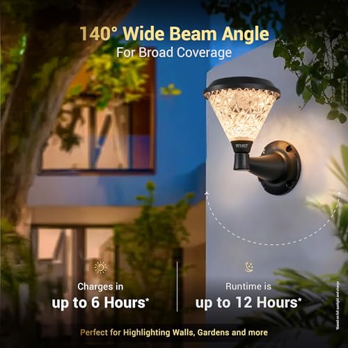 Dylect® Luxe Decorative Solar Light/Lamp for Wall, Home Entrance, Balcony, Terrace, Outdoor Garden, Multi Color LED, IP65 Waterproof, Wireless Remote, Wall Mount, Auto On-Off (Cone Shape, Big) - Image 2