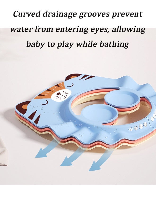 Vinnatsu Baby Shower Cap Adjustable Shampoo Visor Bath Hat Silicone Shampoo Visor Bath Hat Protect Ear Eye Baby Hair Washing Aids Infants Soft Protection Safety for Baby Toddler Children Kids(Orange) - Image 5