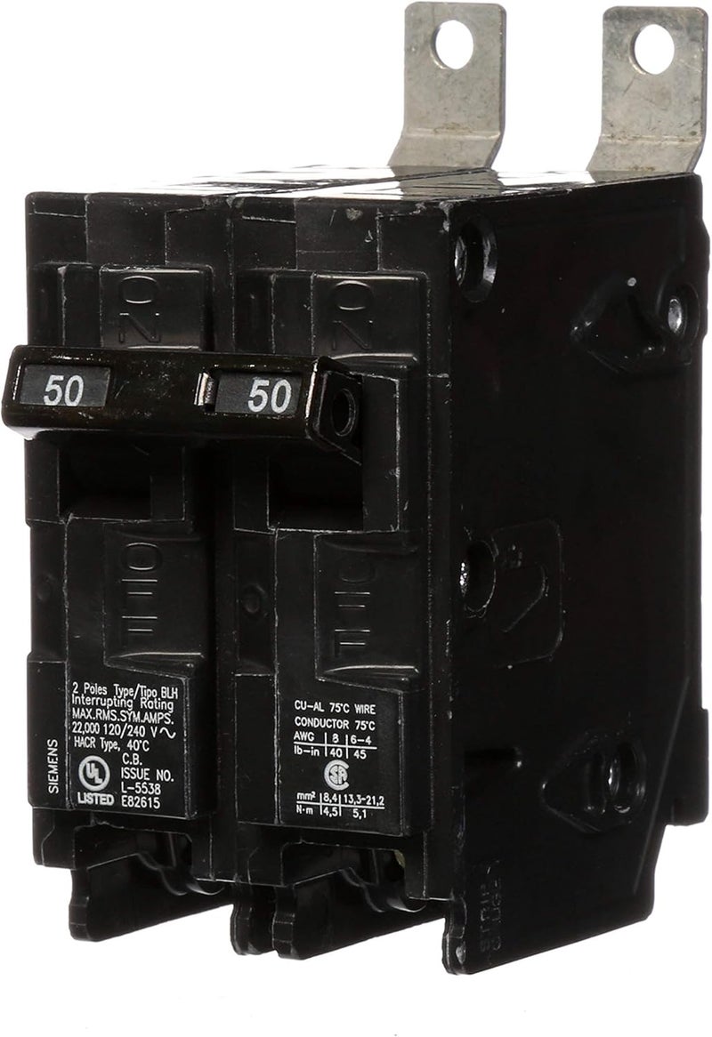 Siemens B250H 50Amp Double Pole 120240Volt 22KAIC Bolt in Breaker - Image 1