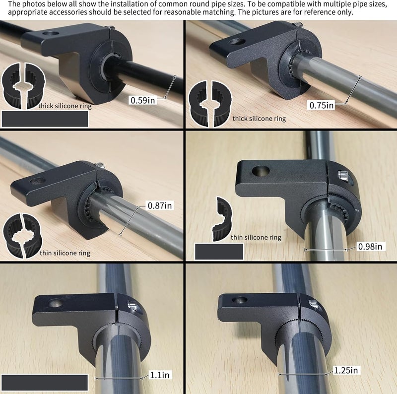 STDYSUN Motorcycle Bull Bar Mounting Bracket 4PCS Horizontal Light Mount Clamp Kit for 0.59" /0.75" /0.87"/0.98"/1.1"/1.25"Tubes fit for LED Driving Lights, Spotlights Fits Truck, ATV, & Motorcycle Crash Bars - Image 2