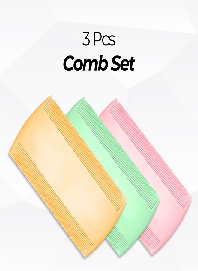 Zeyu 3-Piece Hair Comb Set | Multipurpose Dressing, Lice & Detangling Combs for Men & Women | All-Purpose Hair Brush Combo (Multicolour, 3Pcs_Lice_Comb) - Image 3