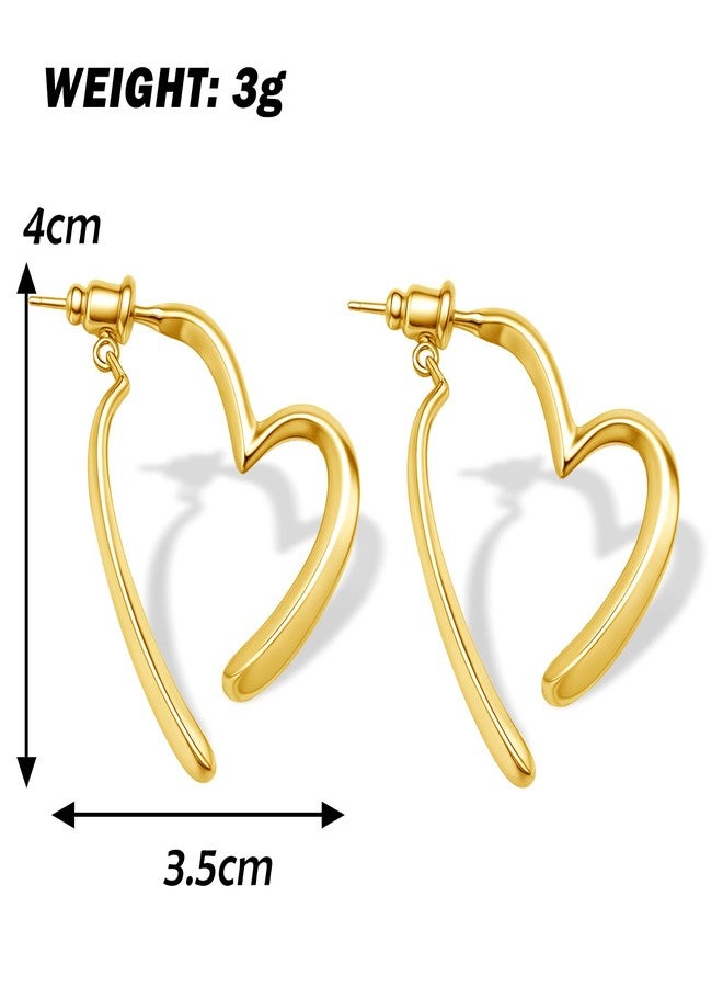 Palotay Heart Huggie Earrings Hypoallergenic Heart Shaped Hoop Dangle Earrings Set for Women Minimalist Valentines Love Earrings Perfect Romantic Gift for Her Gold - Image 5