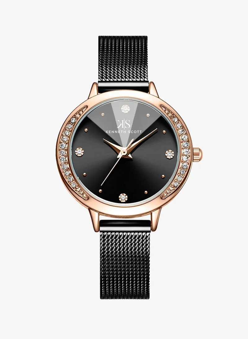 Kenneth Scott Women's Stainless Steel Analog Watch K22523-RMBB - 30 mm