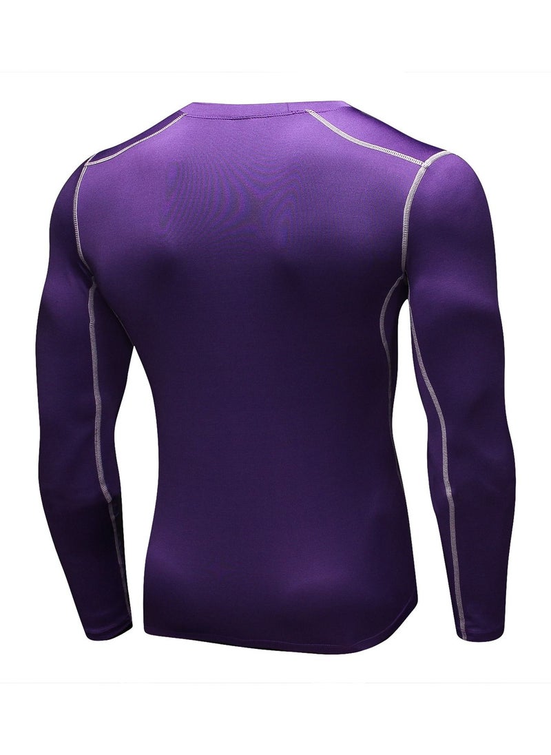 Loquat Men Quick Dry Breathable Long Sleeve Shirt Purple  - Image 2