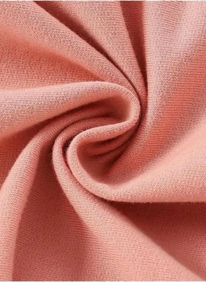 YUNIQEE Peach Printed Long Sleeve Crew Neck T-Shirt