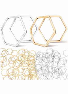 Hollow Mold Pendants Open Bezels for Resin Assorted Geometric Pressed Flower Frame 60pcs