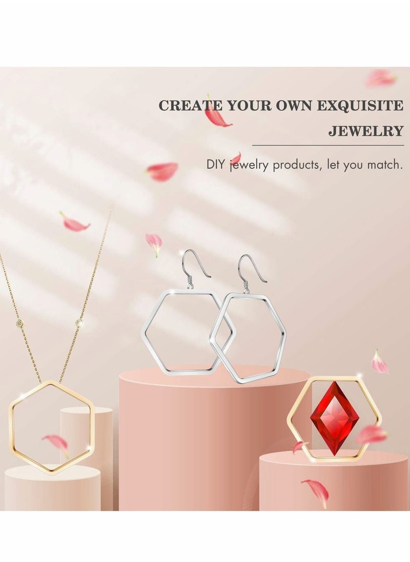 Generic - Hollow Mold Pendants Open Bezels for Resin Assorted Geometric Pressed Flower Frame 60pcs - Image 1
