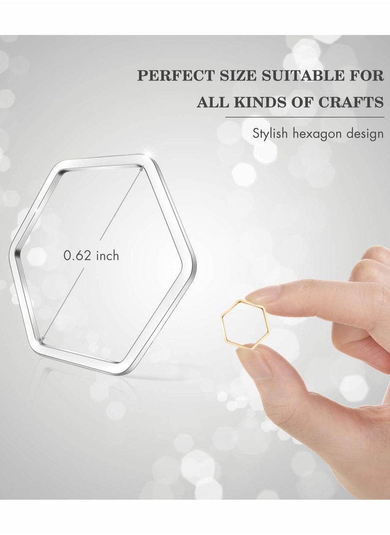Generic - Hollow Mold Pendants Open Bezels for Resin Assorted Geometric Pressed Flower Frame 60pcs - Image 1