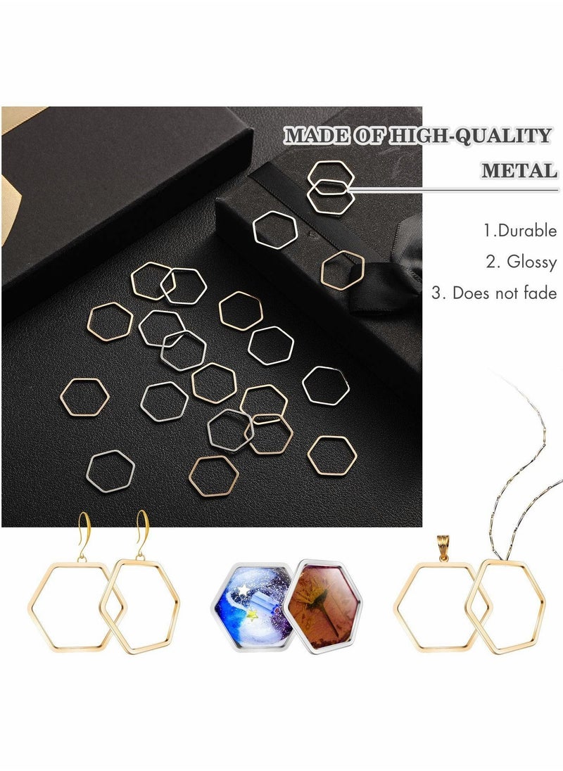 Generic - Hollow Mold Pendants Open Bezels for Resin Assorted Geometric Pressed Flower Frame 60pcs - Image 1