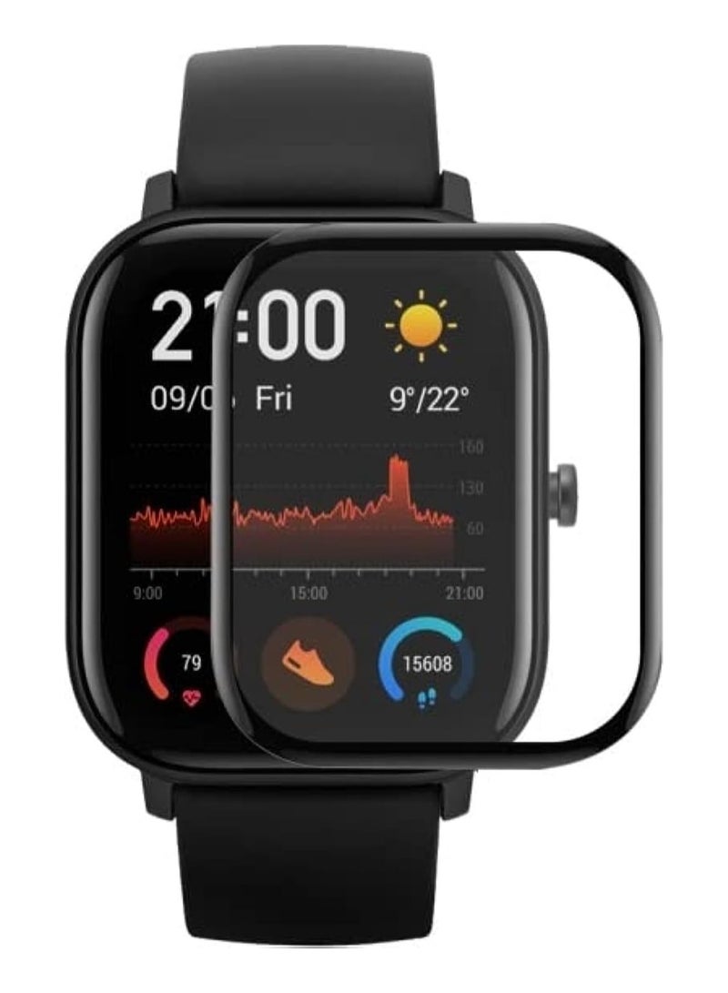 Screen Protector for Amazfit gts 4 Scratch Resistant 3D Total Coverage Bubble Free Pet HD Flexible Transparent Screen Protector Film