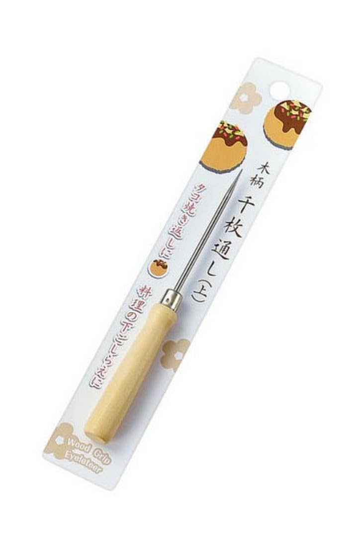 JapanBargain Takoyaki Pick Set of 2 - Professional Octopus Ball Turner with Wooden Handle, Japanese Style Cooking Tool for Takoyaki, Dumplings & Small Snacks - Image 1