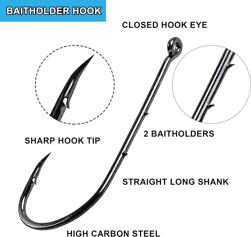 Shaddock Fishing Fishing Tackle Kit, 160pcs Basic Bobbers and Hooks Assortment With Octopus Circle, Baitholder Hooks, Sinker Weights, Terminal Tackle Box for Trout Catfish Panfish - Image 3