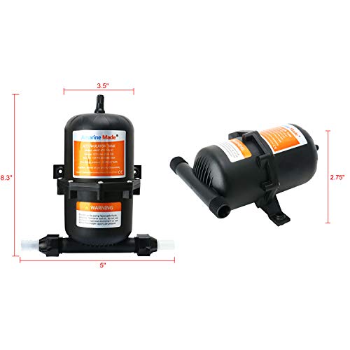 Amarine Made 0.75L 125 PSI,Pre-Pressurized Accumulator Tank Pressure Storage Vessel Hold Water Under Pressure Water Pump Flow Control Internal Bladder 25oz for Boat,Marine, RV,Caravan - Image 2