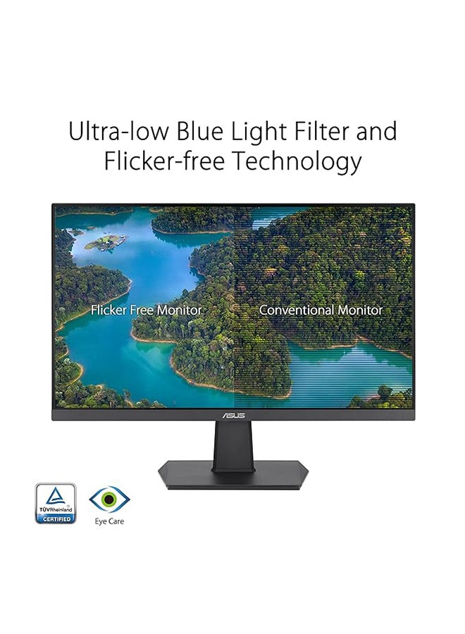 ASUS 24 inch VA24EHF Eye Care Gaming Monitor, FHD IPS Frameless Display, 100Hz Refresh Rate, 1ms MPRT, Adaptive-Sync, Low Blue Light, Wall Mountable, 1*HDMI v1.4 | VA24EHF Black - Image 2