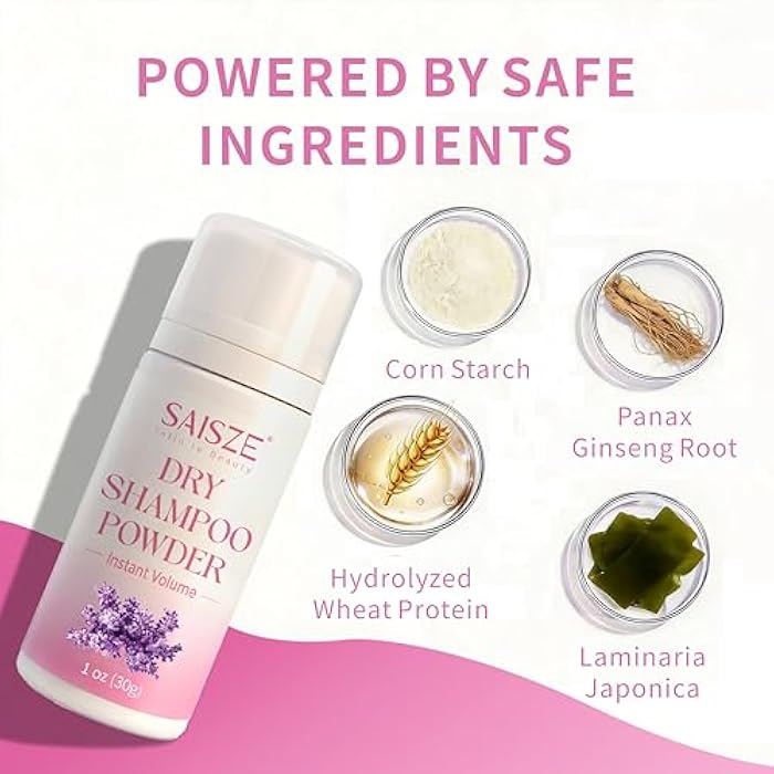 SAISZE Dry Shampoo Powder for Women, Non Aerosol Oil Absorbing and Refreshing, Volumizing Powder for Light Hair Colors, Travel Size, Ideal Gifts for Women, 1.05 Oz - Image 5