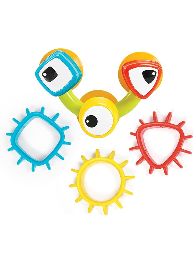 Yookidoo Kids Bath Toy Spin 'N' Sort Water Gear Children'S Sensory Water Wheel Set That Attaches To Any Size Tub Includes Suction Cups 3 Googly Eye Gears And Pourers  - Image 3