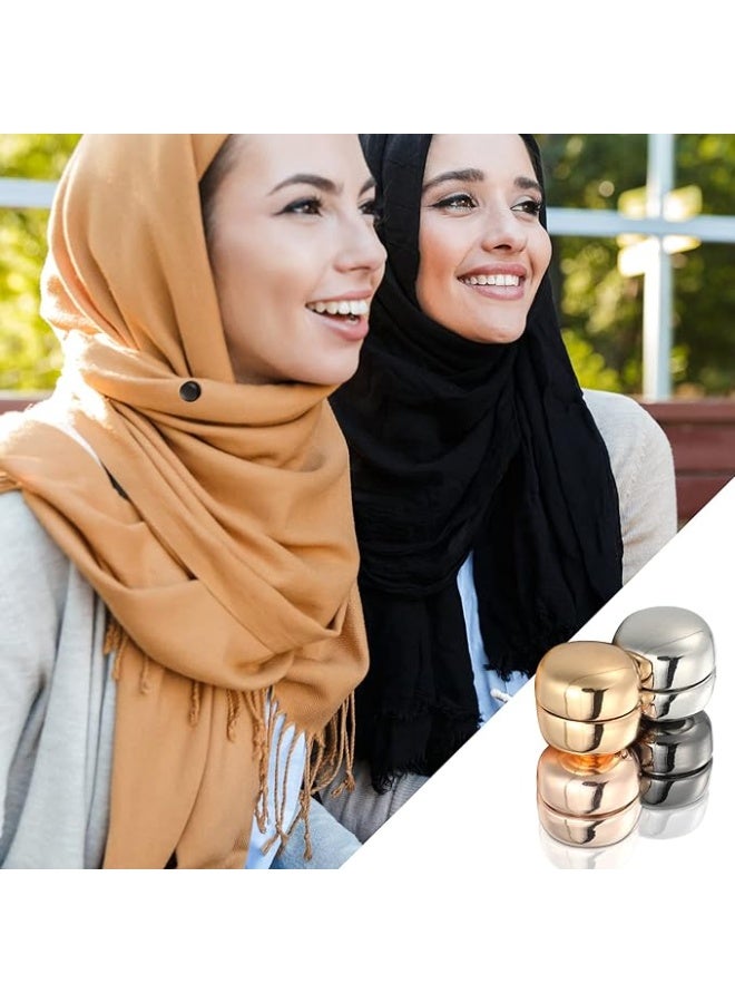8 زوج من دبابيس الحجاب المغناطيسية، أقوى أزرار تجارية للنساء متعددة الاستخدامات ووشاح صغير ملون (طراز ريفي)، مغناطيس، مغناطيس - Image 3