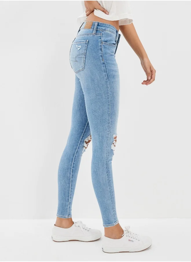 امريكان ايجل AE Ne(x)t Level Ripped Low-Rise Jegging