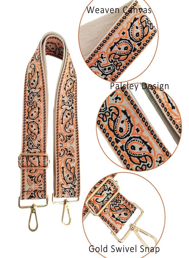 Zhiheng 1pc Adjustable Strap Replacement 2inch Wide Paisley Jacquard Belt for Crossbody Purse Handbag Shoulder Guitar Camera Bag (Purple) - Image 5