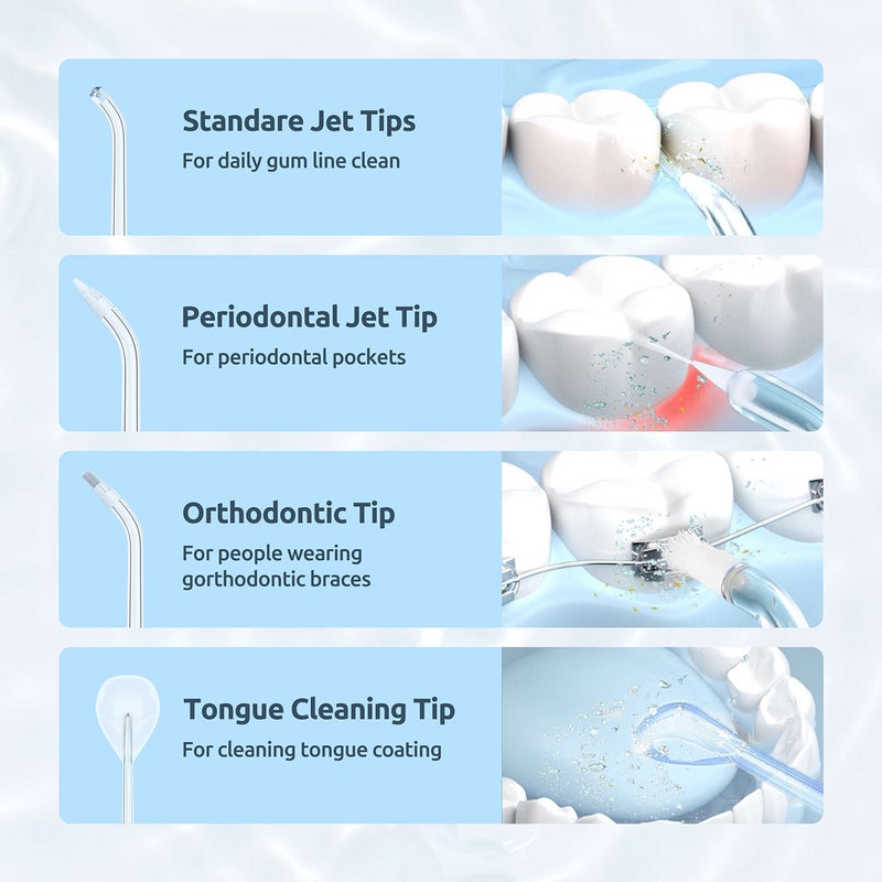 SYNHOPE Water Flosser [Mini Cordless Portable] Oral Irrigator Water Teeth Cleaner Pick, Telescopic Water Tank, 3 Modes & IPX7 Waterproof, Home & Travel Water Flossers for Teeth, Braces Bridges Care - Image 5