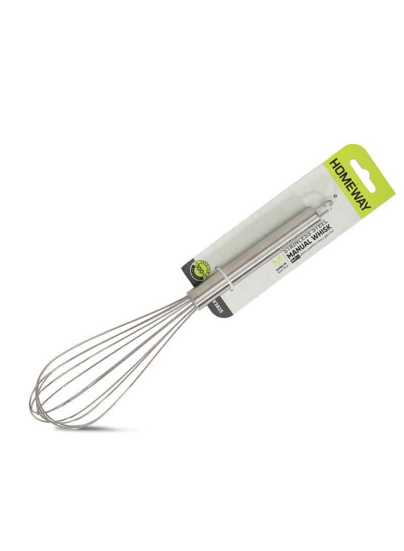 Homeway Stainless Steel Manual Whisk 32x7cm – Essential Tool for Mixing and Whisking - Image 1