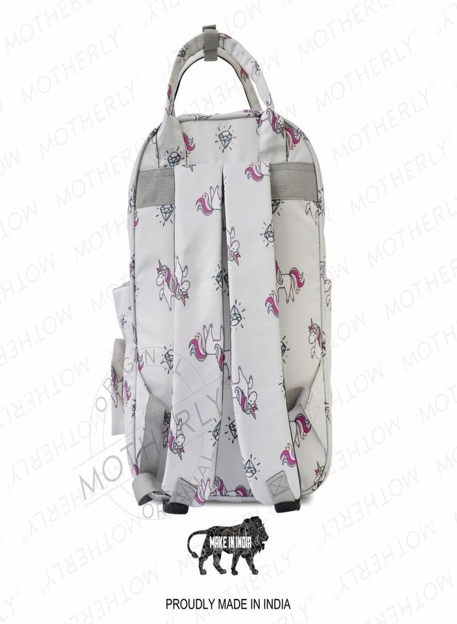 Motherly Printed Diaper Bag for Mothers for Travel, Maternity Bag for Newborn Baby, Mothers Travelling Bag, Multiple Pocket Water Resistant Baby Bag, Hospital Bag for moms (Unicorn Diamond Gray) - Image 2