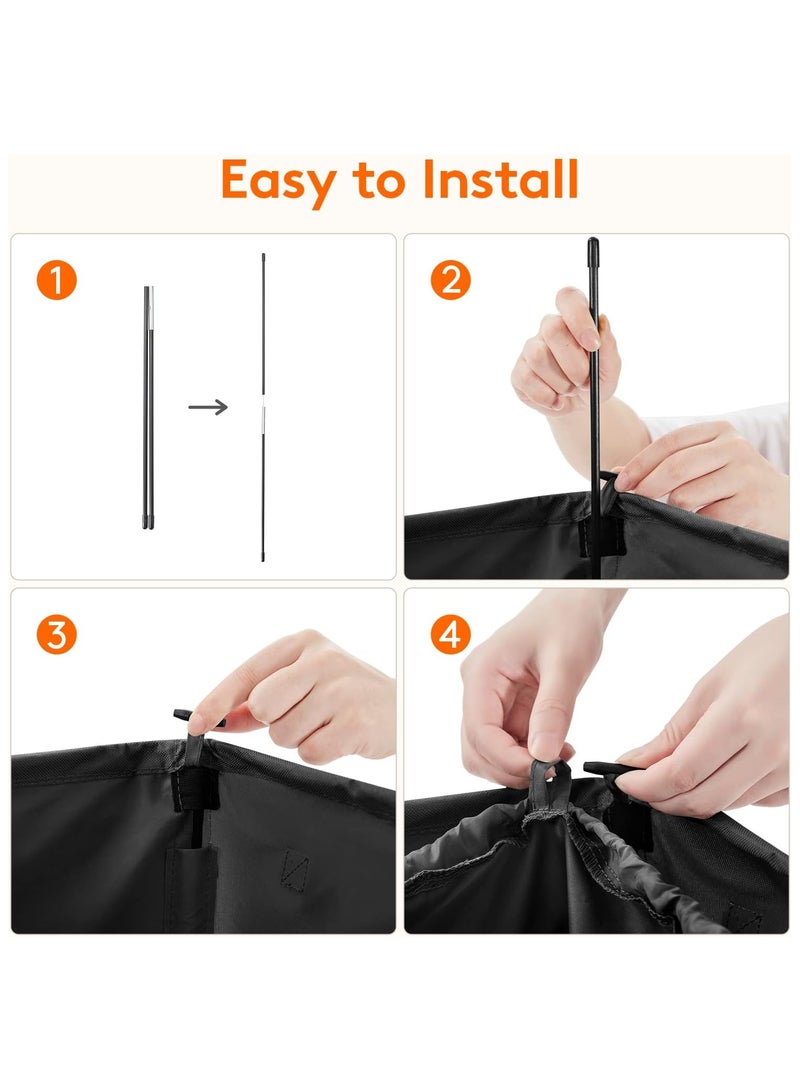 2-in-1 Laundry Sorter Hamper for the Entire Family, 136L Large Capacity with 2 Removable Bags - Collapsible Dual Section Basket for Home Organization - Image 4