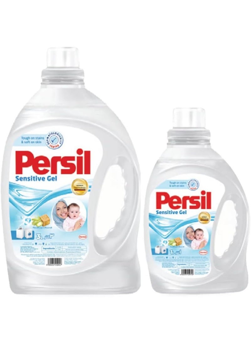 برسيل جل بيرسيل الحساس 3 لتر منظف سائل لملابس الأطفال والبشرة الحساسة تنظيف لطيف بحليب اللوز وصابون مارسيليا - Image 1