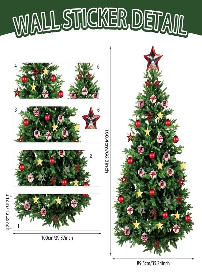 Kasubeso Large 66 x 33 inch Large Christmas Tree Wall Decals Removable DIY Pine Tree Xmas Wall Decor Merry Christmas Wall Stickers for Bedroom Office Living Room Window Clings Party Decoration - Image 3