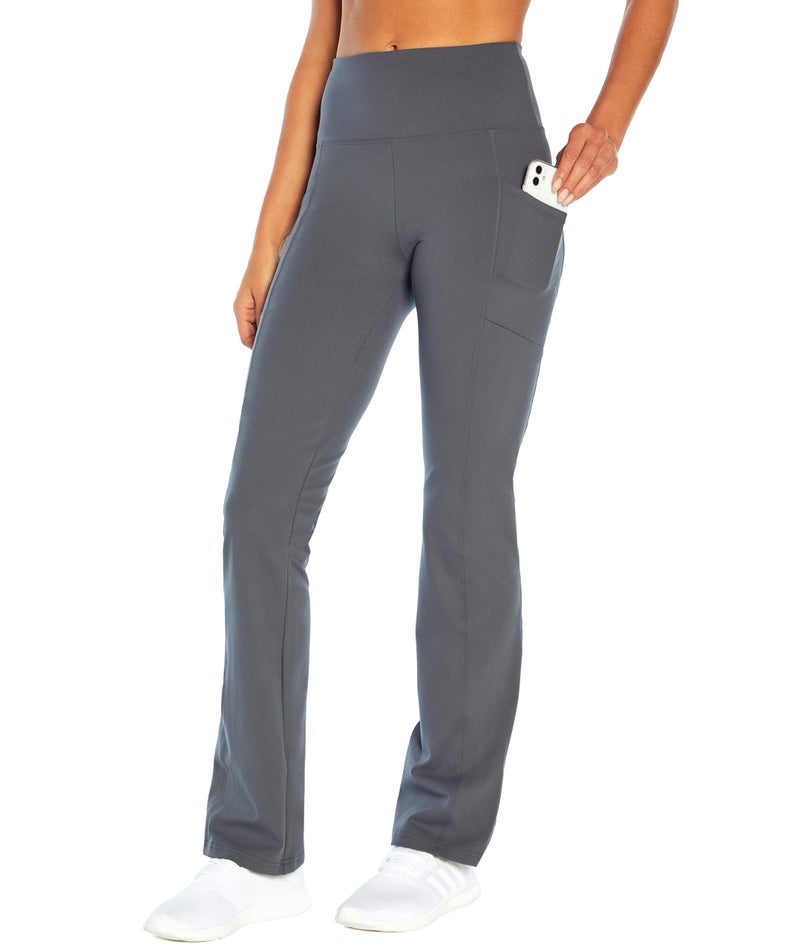 Marika womens Eclipse Tummy Control Bootleg Yoga Pants, Grey, Small - Image 1