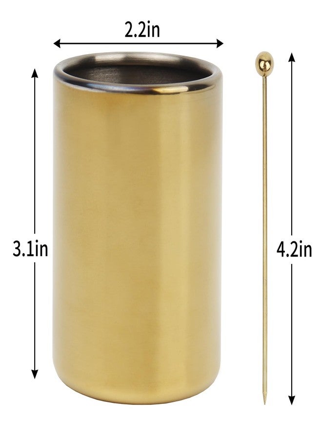 Lexenic 4.3" Gold Metal Cocktail Picks 12Pack+Holder Kit,Premium 304 Stainless Steel Reusable Appetizer Skewers Set for Sandwiches, BBQ Snacks, Cocktails. (4.3 inch) - Image 3