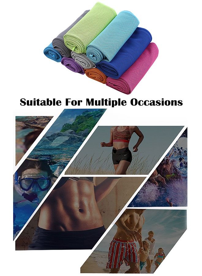 ZCM-HAPPY 2 Pieces Portable Sports Towel, Camping Towel, Cooling Effect, Quick Dry Sweat Absorbent Soft Towel (90x30CM)  - Image 5